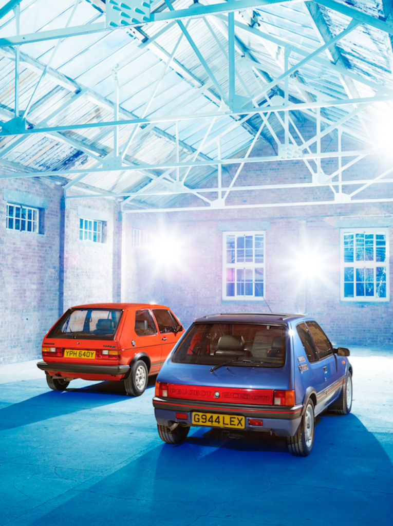 Peugeot 205 GTI and VW Golf GTI Mk1